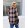 Zeagoo Womens Button Down Flannel Shirts Long Sleeve Plaid Blouses Lightweight Business Dressy Casual Top with Pockets(Sandy Brown)