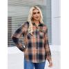 Zeagoo Womens Button Down Flannel Shirts Long Sleeve Plaid Blouses Lightweight Business Dressy Casual Top with Pockets(Sandy Brown)