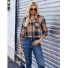 Zeagoo Womens Button Down Flannel Shirts Long Sleeve Plaid Blouses Lightweight Business Dressy Casual Top with Pockets(Sandy Brown)