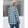 Zeagoo Womens Button Down Flannel Shirts Long Sleeve Plaid Blouses Lightweight Business Dressy Casual Top with Pockets(Teal Blue)