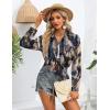 Zeagoo Womens Button Down Shirts Oversized Long Sleeve Floral Printed Blouses Casual Work Tops Drop Shoulder Outfit Clothes(A-zr220)
