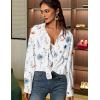 Zeagoo Womens Button Down Shirts Oversized Long Sleeve Floral Printed Blouses Casual Work Tops Drop Shoulder Outfit Clothes(Bf290)