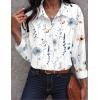 Zeagoo Womens Button Down Shirts Oversized Long Sleeve Floral Printed Blouses Casual Work Tops Drop Shoulder Outfit Clothes(Bf290)