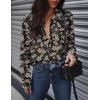 Zeagoo Womens Button Down Shirts Oversized Long Sleeve Floral Printed Blouses Casual Work Tops Drop Shoulder Outfit Clothes(Sf209)