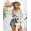 Zeagoo Womens Button Down Shirts Oversized Long Sleeve Floral Printed Blouses Casual Work Tops Drop Shoulder Outfit Clothes(Sp99)