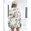 Zeagoo Womens Button Down Shirts Oversized Long Sleeve Floral Printed Blouses Casual Work Tops Drop Shoulder Outfit Clothes(Sp99)