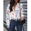 Zeagoo Womens Button Down Shirts Oversized Long Sleeve Floral Printed Blouses Casual Work Tops Drop Shoulder Outfit Clothes(Wf101)