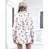 Zeagoo Womens Button Down Shirts Oversized Long Sleeve Floral Printed Blouses Casual Work Tops Drop Shoulder Outfit Clothes(Wf101)