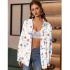 Zeagoo Womens Button Down Shirts Oversized Long Sleeve Floral Printed Blouses Casual Work Tops Drop Shoulder Outfit Clothes(Wf101)