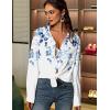 Zeagoo Womens Button Down Shirts Oversized Long Sleeve Floral Printed Blouses Casual Work Tops Drop Shoulder Outfit Clothes(Wf41)