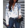 Zeagoo Womens Button Down Shirts Oversized Long Sleeve Floral Printed Blouses Casual Work Tops Drop Shoulder Outfit Clothes(Wf41)