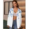 Zeagoo Womens Button Down Shirts Oversized Long Sleeve Floral Printed Blouses Casual Work Tops Drop Shoulder Outfit Clothes(Wf41)