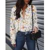 Zeagoo Womens Button Down Shirts Oversized Long Sleeve Floral Printed Blouses Casual Work Tops Drop Shoulder Outfit Clothes(Xh403)