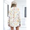 Zeagoo Womens Button Down Shirts Oversized Long Sleeve Floral Printed Blouses Casual Work Tops Drop Shoulder Outfit Clothes(Xh403)