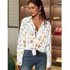 Zeagoo Womens Button Down Shirts Oversized Long Sleeve Floral Printed Blouses Casual Work Tops Drop Shoulder Outfit Clothes(Xh403)