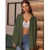 Zeagoo Womens Button Down Shirts Oversized Long Sleeve Floral Printed Blouses Casual Work Tops Drop Shoulder Outfit Clothes(Z-army Green)