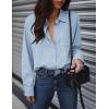 Zeagoo Womens Button Down Shirts Oversized Long Sleeve Floral Printed Blouses Casual Work Tops Drop Shoulder Outfit Clothes(Z-blue)