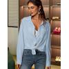 Zeagoo Womens Button Down Shirts Oversized Long Sleeve Floral Printed Blouses Casual Work Tops Drop Shoulder Outfit Clothes(Z-blue)