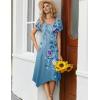 Zeagoo Womens Casual Dress for Summer Short Sleeve Loose Flowy Beach Dress with Pockets Hankerchief Flare Midi Sundress 2026(01 Blue)