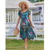 Zeagoo Womens Casual Dress for Summer Short Sleeve Loose Flowy Beach Dress with Pockets Hankerchief Flare Midi Sundress 2026(02 Blue)