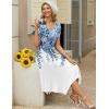 Zeagoo Womens Casual Dress for Summer Short Sleeve Loose Flowy Beach Dress with Pockets Hankerchief Flare Midi Sundress 2026(02 White)