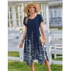 Zeagoo Womens Casual Dress for Summer Short Sleeve Loose Flowy Beach Dress with Pockets Hankerchief Flare Midi Sundress 2026(03 Blue)