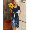 Zeagoo Womens Casual Dress for Summer Short Sleeve Loose Flowy Beach Dress with Pockets Hankerchief Flare Midi Sundress 2026(03 Blue)