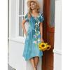 Zeagoo Womens Casual Dress for Summer Short Sleeve Loose Flowy Beach Dress with Pockets Hankerchief Flare Midi Sundress 2026(04 Blue)