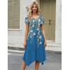 Zeagoo Womens Casual Dress for Summer Short Sleeve Loose Flowy Beach Dress with Pockets Hankerchief Flare Midi Sundress 2026(05 Blue)