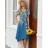 Zeagoo Womens Casual Dress for Summer Short Sleeve Loose Flowy Beach Dress with Pockets Hankerchief Flare Midi Sundress 2026(05 Blue)