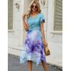 Zeagoo Womens Casual Dress for Summer Short Sleeve Loose Flowy Beach Dress with Pockets Hankerchief Flare Midi Sundress 2026(06 Blue)
