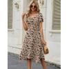 Zeagoo Womens Casual Dress for Summer Short Sleeve Loose Flowy Beach Dress with Pockets Hankerchief Flare Midi Sundress 2026(Beige)