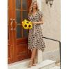 Zeagoo Womens Casual Dress for Summer Short Sleeve Loose Flowy Beach Dress with Pockets Hankerchief Flare Midi Sundress 2026(Beige)