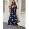 Zeagoo Womens Casual Dress for Summer Short Sleeve Loose Flowy Beach Dress with Pockets Hankerchief Flare Midi Sundress 2026(Navy Floral)