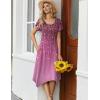 Zeagoo Womens Casual Dress for Summer Short Sleeve Loose Flowy Beach Dress with Pockets Hankerchief Flare Midi Sundress 2026(Purple)