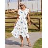 Zeagoo Womens Casual Dress for Summer Short Sleeve Loose Flowy Beach Dress with Pockets Hankerchief Flare Midi Sundress 2026(White)