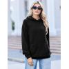 Zeagoo Womens Fleece Hoodies Soft Midweight Casual Hooded Sweatshirts Fall Winter Pullover Tops Kangaroo Pocket(Black)
