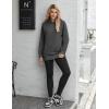 Zeagoo Womens Fleece Hoodies Soft Midweight Casual Hooded Sweatshirts Fall Winter Pullover Tops Kangaroo Pocket(Drak Grey)