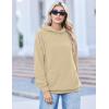 Zeagoo Womens Fleece Hoodies Soft Midweight Casual Hooded Sweatshirts Fall Winter Pullover Tops Kangaroo Pocket(Light Brown)