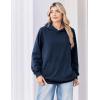 Zeagoo Womens Fleece Hoodies Soft Midweight Casual Hooded Sweatshirts Fall Winter Pullover Tops Kangaroo Pocket(Navy Blue)