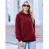Zeagoo Womens Fleece Hoodies Soft Midweight Casual Hooded Sweatshirts Fall Winter Pullover Tops Kangaroo Pocket(Wine Red)