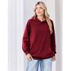 Zeagoo Womens Fleece Hoodies Soft Midweight Casual Hooded Sweatshirts Fall Winter Pullover Tops Kangaroo Pocket(Wine Red)