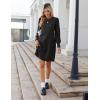 Zeagoo Women’s Knit Dress with Puff Sleeves for Fall & Winter – Round Neck Casual Tunic Dress(A-black)