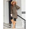 Zeagoo Women’s Knit Dress with Puff Sleeves for Fall & Winter – Round Neck Casual Tunic Dress(Brown)