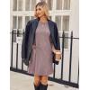 Zeagoo Women’s Knit Dress with Puff Sleeves for Fall & Winter – Round Neck Casual Tunic Dress(Pale Pink)
