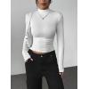 Zeagoo Womens Long Sleeve Shirts Mock Neck Basic Slim Fitted Tops Lightweight Stretch Base Layer T-Shirt(A White)