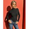 Zeagoo Womens Long Sleeve Shirts Mock Neck Basic Slim Fitted Tops Lightweight Stretch Base Layer T-Shirt(Black)