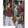 Zeagoo Womens Long Sleeve Shirts Mock Neck Basic Slim Fitted Tops Lightweight Stretch Base Layer T-Shirt(Brown)