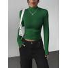 Zeagoo Womens Long Sleeve Shirts Mock Neck Basic Slim Fitted Tops Lightweight Stretch Base Layer T-Shirt(Green)