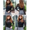 Zeagoo Womens Mesh Sheer Long Sleeve Top Mock Turtle Neck See Though Shirts Ruched Sexy Casual Going Out Blouses(Black)